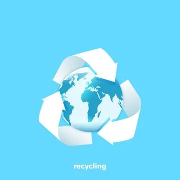 The globe in the sign of recycling, isometric image Stock Illustration