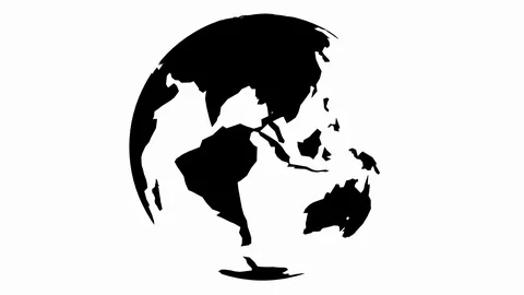 Globe Silhouette Stock Footage 128810594