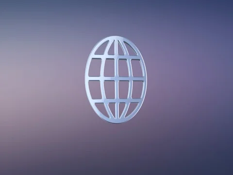 Globe Silver 3d Icon Stock Footage 69806388