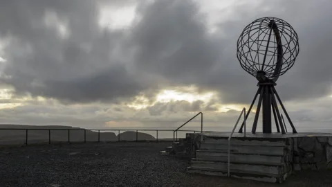 The Globe simbol of North Cape Stock Footage 250289665