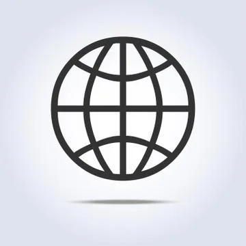 Globe simple icon gray colors Stock Illustration