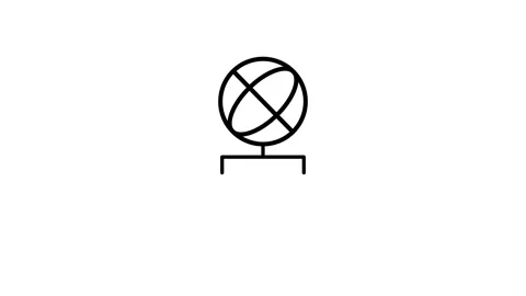 A globe sits atop two stacked laptops, symbolizing global connectivit.. Vídeo Stock 334095190