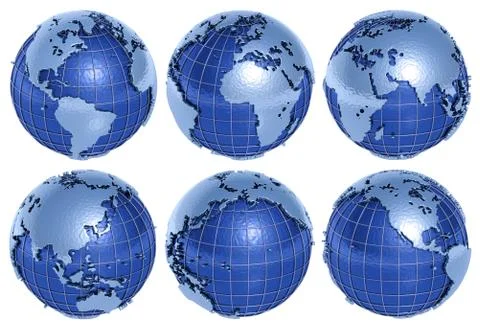 Globe Six Sides Stock Illustration