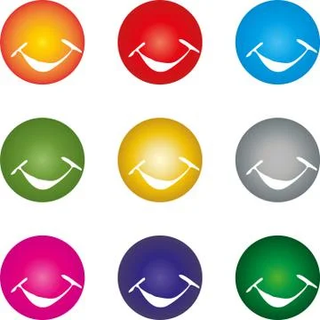 Globe with smile, button, logo Stock Illustration