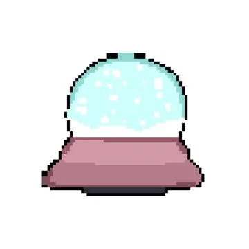 Globe snow ball pixel art vector illustration Stock Illustration