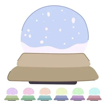 Globe snow ball vector cartoon graphic Stock Illustration
