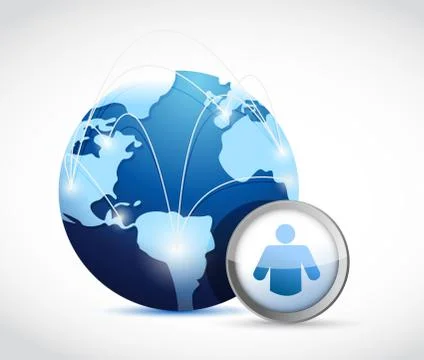 Globe social network concept illustration design Illustrazione stock