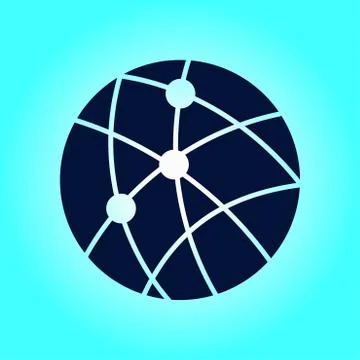 Globe social network vector icon Stockillustratie