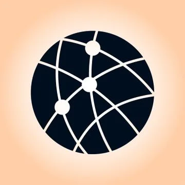 Globe social network vector icon 스톡 일러스트