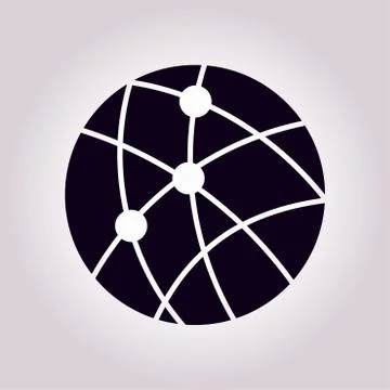 Globe social network vector icon Illustrazione stock