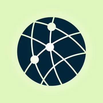 Globe social network vector icon Illustrazione stock