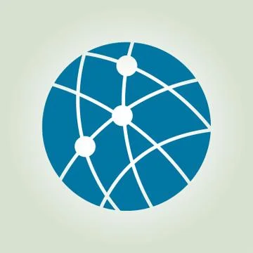 Globe social network vector icon 스톡 일러스트