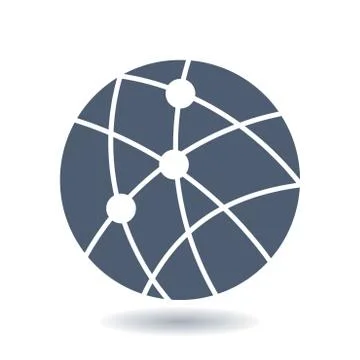 Globe social network vector icon Stock Illustration