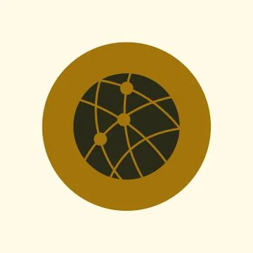 Globe social network vector icon Illustrazione stock