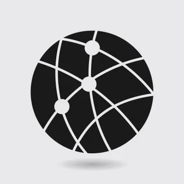 Globe social network vector icon Illustrazione stock