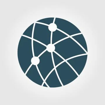 Globe social network vector icon Stock Illustration