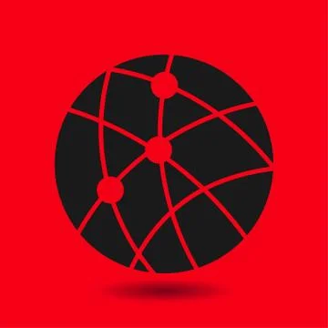 Globe social network vector icon Stock Illustration