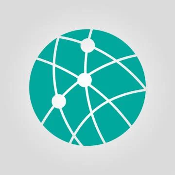 Globe social network vector icon Illustrazione stock