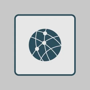Globe social network vector icon Illustrazione stock