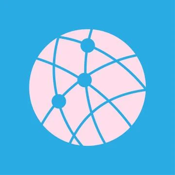 Globe social network vector icon Stock Illustration