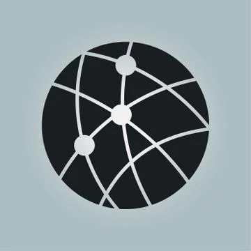 Globe social network vector icon 스톡 일러스트