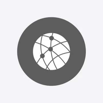 Globe social network vector icon. Illustrazione stock