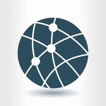 Globe social network vector icon. Stockillustratie