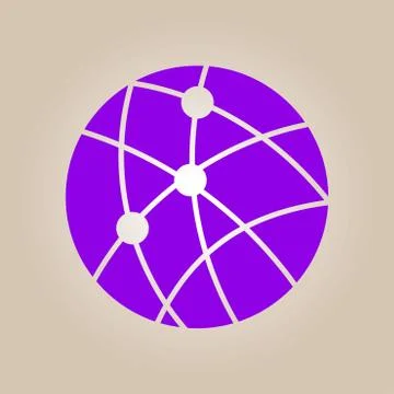 Globe social network vector icon. Stock Illustration