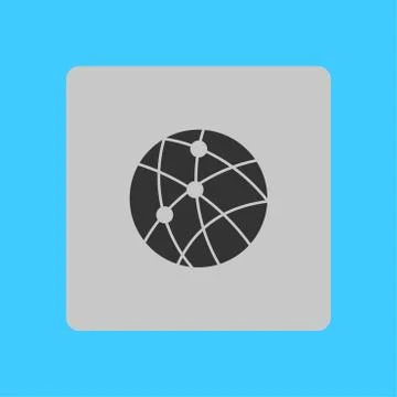 Globe social network vector icon. Stock Illustration