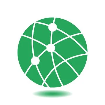 Globe social network vector icon Stock Illustration