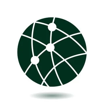 Globe social network vector icon. Illustrazione stock