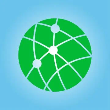 Globe social network vector icon. 스톡 일러스트