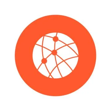 Globe social network vector icon. Stock Illustration