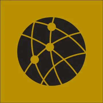 Globe social network vector icon. Illustrazione stock