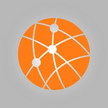 Globe social network vector icon. Illustrazione stock