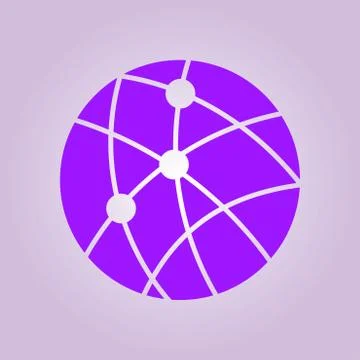 Globe social network vector icon. Stock Illustration