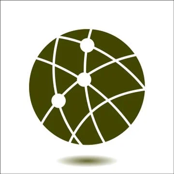 Globe social network vector icon. Illustrazione stock