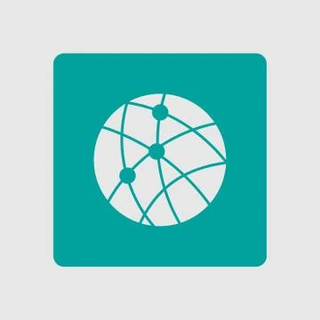 Globe social network vector icon. Illustrazione stock