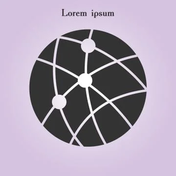 Globe social network vector icon. Illustrazione stock