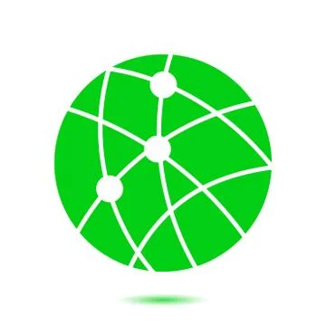 Globe social network vector icon. Illustrazione stock