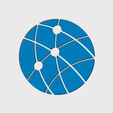 Globe social network vector icon. 스톡 일러스트