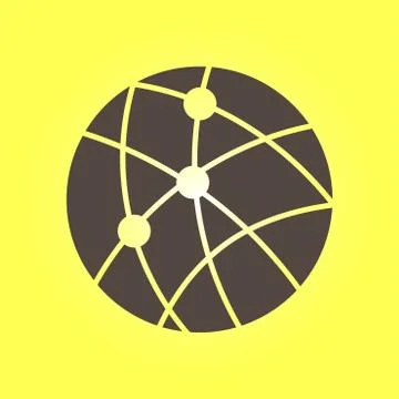 Globe social network vector icon. Illustrazione stock