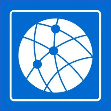 Globe social network vector icon. Illustrazione stock