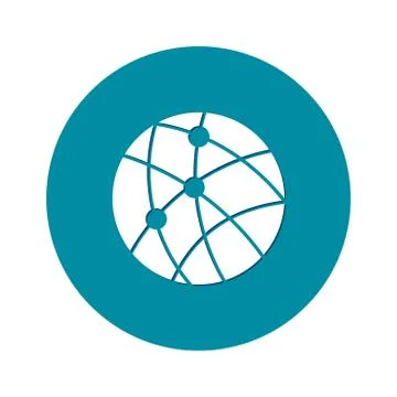 Globe social network vector icon. Stock Illustration