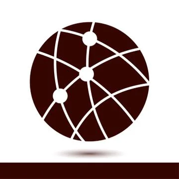 Globe social network vector icon. Stock Illustration
