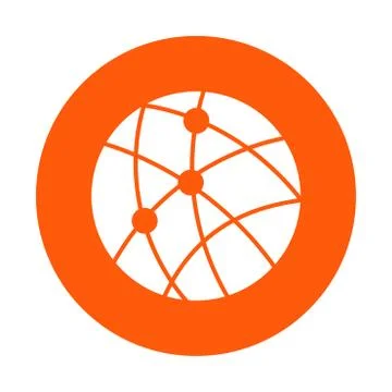 Globe social network vector icon. Stock Illustration