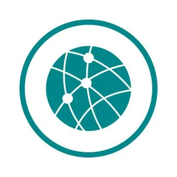 Globe social network vector icon. Stock Illustration