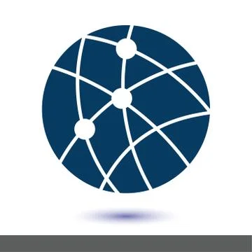 Globe social network vector icon. Illustrazione stock