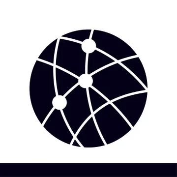 Globe social network vector icon. Illustrazione stock