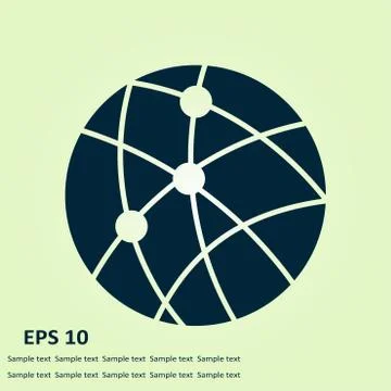 Globe social network vector icon. イラスト素材